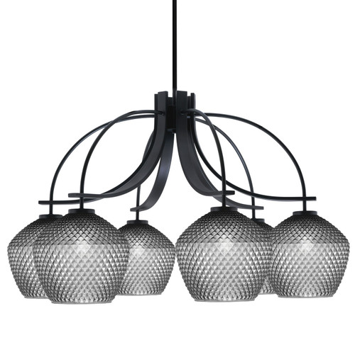 Toltec Lighting - 3926-MB-4922 - Six Light Chandelier - Cavella - Matte Black