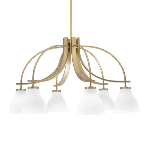 Toltec Lighting - 3926-NAB-4761 - Six Light Chandelier - Cavella - New Age Brass