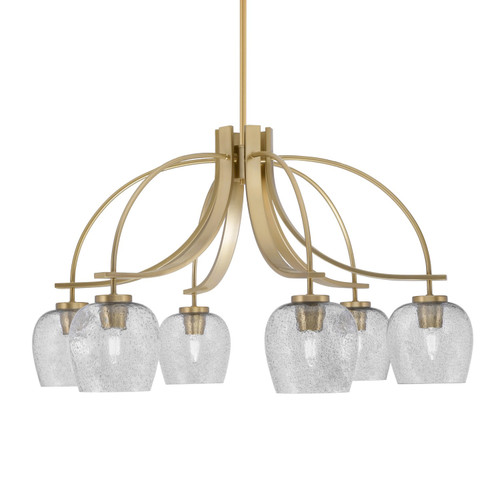 Toltec Lighting - 3926-NAB-4812 - Six Light Chandelier - Cavella - New Age Brass