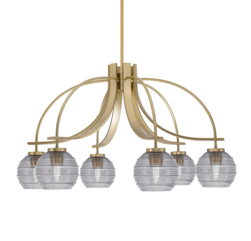 Toltec Lighting - 3926-NAB-5112 - Six Light Chandelier - Cavella - New Age Brass