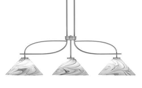 Toltec Lighting - 3936-GP-2129 - Three Light Island Pendant - Cavella - Graphite