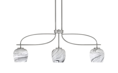 Toltec Lighting - 3936-GP-4819 - Three Light Island Pendant - Cavella - Graphite