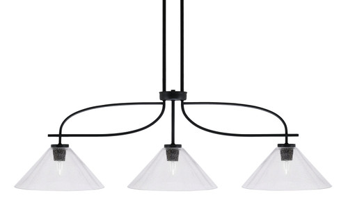 Toltec Lighting - 3936-MB-306 - Three Light Island Pendant - Cavella - Matte Black