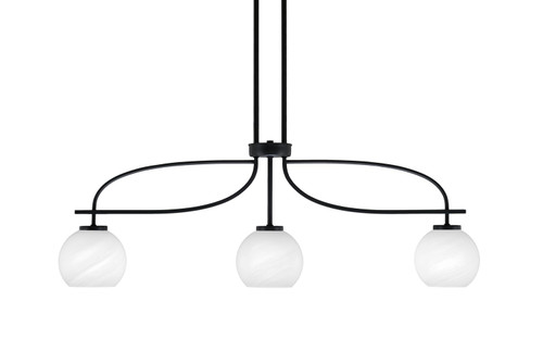 Toltec Lighting - 3936-MB-4101 - Three Light Island Pendant - Cavella - Matte Black