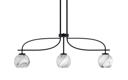 Toltec Lighting - 3936-MB-4109 - Three Light Island Pendant - Cavella - Matte Black