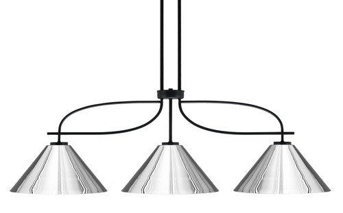 Toltec Lighting - 3936-MB-420-CH - Three Light Island Pendant - Cavella - Matte Black
