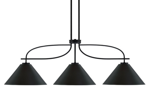 Toltec Lighting - 3936-MB-420-MB - Three Light Island Pendant - Cavella - Matte Black