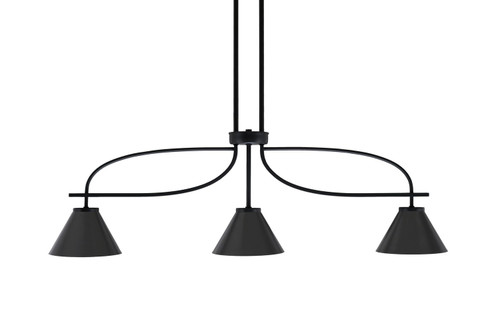 Toltec Lighting - 3936-MB-421-MB - Three Light Island Pendant - Cavella - Matte Black