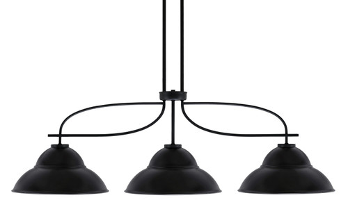 Toltec Lighting - 3936-MB-428-MB - Three Light Island Pendant - Cavella - Matte Black