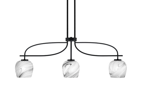 Toltec Lighting - 3936-MB-4819 - Three Light Island Pendant - Cavella - Matte Black