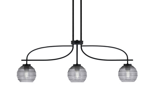 Toltec Lighting - 3936-MB-5112 - Three Light Island Pendant - Cavella - Matte Black