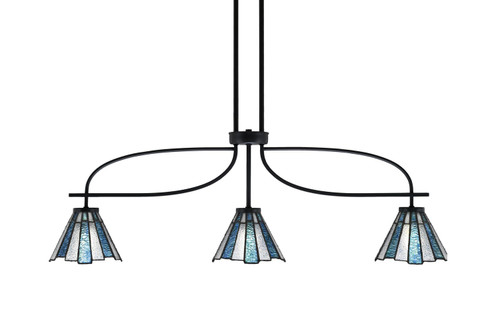 Toltec Lighting - 3936-MB-9325 - Three Light Island Pendant - Cavella - Matte Black