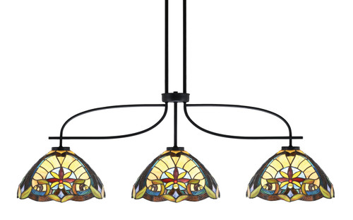 Toltec Lighting - 3936-MB-9369 - Three Light Island Pendant - Cavella - Matte Black