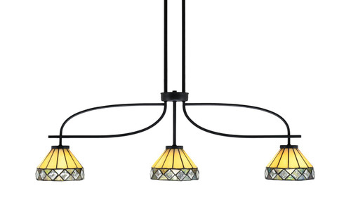 Toltec Lighting - 3936-MB-9405 - Three Light Island Pendant - Cavella - Matte Black