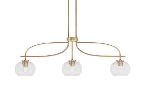Toltec Lighting - 3936-NAB-202 - Three Light Island Pendant - Cavella - New Age Brass