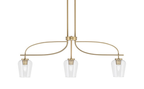 Toltec Lighting - 3936-NAB-210 - Three Light Island Pendant - Cavella - New Age Brass