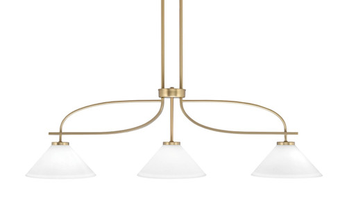 Toltec Lighting - 3936-NAB-314 - Three Light Island Pendant - Cavella - New Age Brass