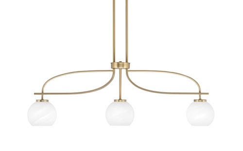 Toltec Lighting - 3936-NAB-4101 - Three Light Island Pendant - Cavella - New Age Brass