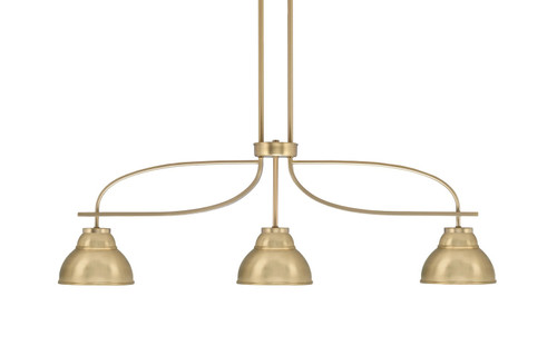 Toltec Lighting - 3936-NAB-427-NAB - Three Light Island Pendant - Cavella - New Age Brass