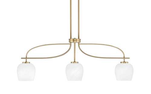 Toltec Lighting - 3936-NAB-4811 - Three Light Island Pendant - Cavella - New Age Brass