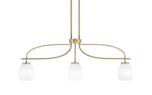 Toltec Lighting - 3936-NAB-615 - Three Light Island Pendant - Cavella - New Age Brass