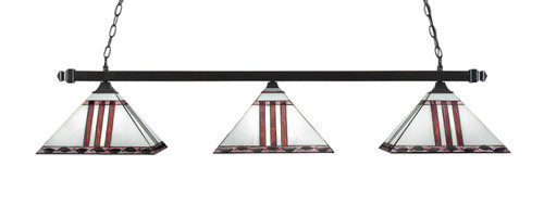 Toltec Lighting - 403-BC-958 - Three Light Bar - Square - Black Copper