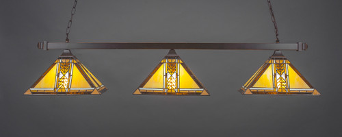 Toltec Lighting - 403-DG-986 - Three Light Bar - Square - Dark Granite