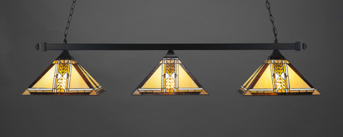 Toltec Lighting - 403-MB-986 - Three Light Bar - Square - Matte Black