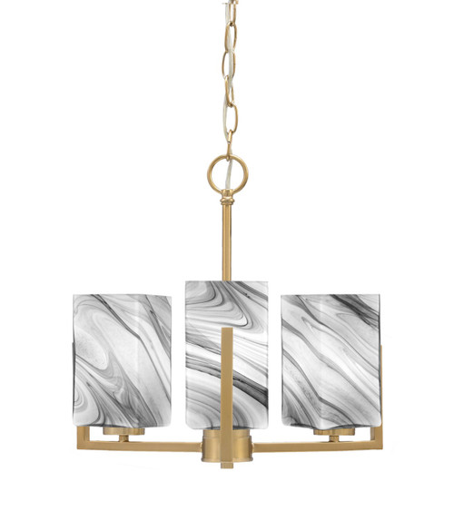 Toltec Lighting - 4503-NAB-549 - Three Light Chandelier - Atlas - New Age Brass