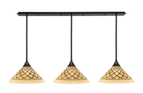 Toltec Lighting - 48-DG-718 - Three Light Multi Light Pendant - Any - Dark Granite