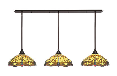 Toltec Lighting - 48-DG-946 - Three Light Multi Light Pendant - Any - Dark Granite