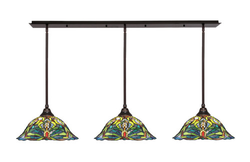 Toltec Lighting - 48-DG-990 - Three Light Multi Light Pendant - Any - Dark Granite