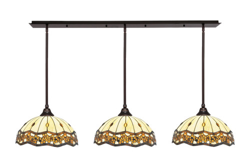 Toltec Lighting - 48-DG-997 - Three Light Multi Light Pendant - Any - Dark Granite