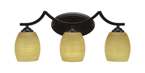 Toltec Lighting - 553-DG-625 - Three Light Bath Bar - Zilo - Dark Granite