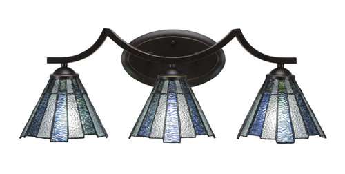 Toltec Lighting - 553-DG-9325 - Three Light Bath Bar - Zilo - Dark Granite