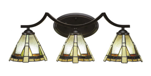 Toltec Lighting - 553-DG-9345 - Three Light Bath Bar - Zilo - Dark Granite