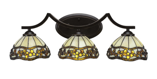 Toltec Lighting - 553-DG-9975 - Three Light Bath Bar - Zilo - Dark Granite