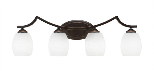 Toltec Lighting - 554-DG-615 - Four Light Bath Bar - Zilo - Dark Granite