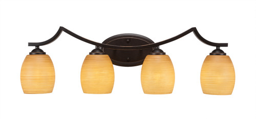 Toltec Lighting - 554-DG-625 - Four Light Bath Bar - Zilo - Dark Granite