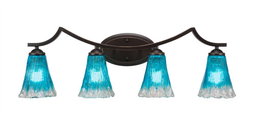 Toltec Lighting - 554-DG-725 - Four Light Bath Bar - Zilo - Dark Granite