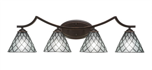 Toltec Lighting - 554-DG-9185 - Four Light Bath Bar - Zilo - Dark Granite