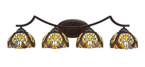 Toltec Lighting - 554-DG-9945 - Four Light Bath Bar - Zilo - Dark Granite