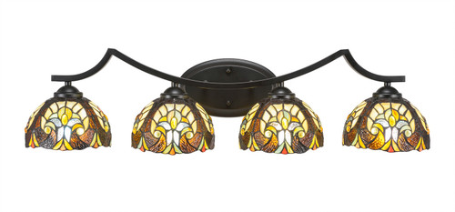 Toltec Lighting - 554-MB-9945 - Four Light Bath Bar - Zilo - Matte Black