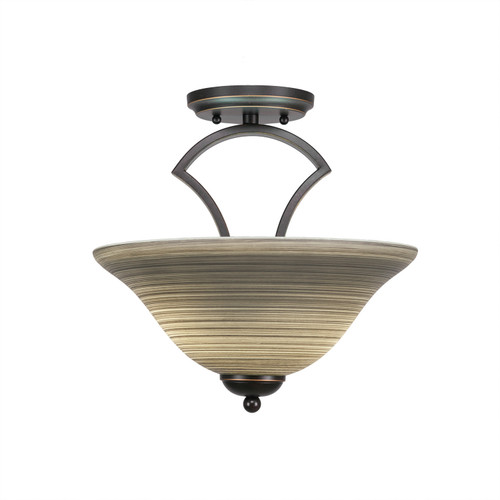 Toltec Lighting - 563-DG-604 - Two Light Semi-Flush Mount - Zilo - Dark Granite