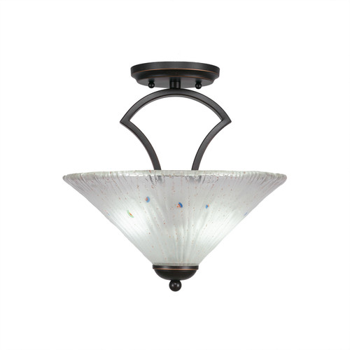 Toltec Lighting - 563-DG-701 - Two Light Semi-Flush Mount - Zilo - Dark Granite