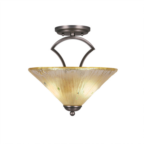 Toltec Lighting - 563-GP-700 - Two Light Semi-Flush Mount - Zilo - Graphite