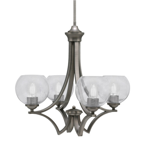 Toltec Lighting - 564-GP-4100 - Four Light Chandelier - Zilo - Graphite
