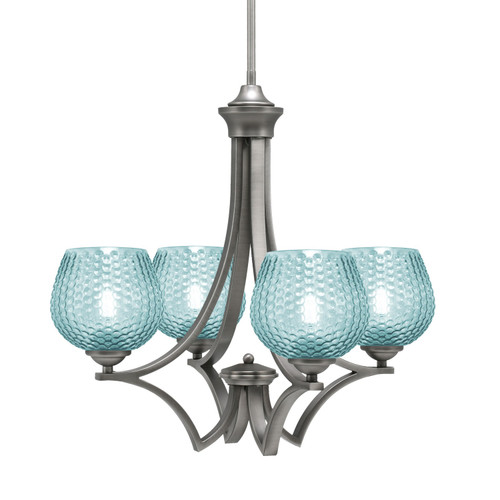 Toltec Lighting - 564-GP-4605 - Four Light Chandelier - Zilo - Graphite