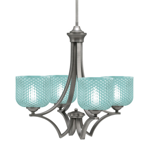 Toltec Lighting - 564-GP-4615 - Four Light Chandelier - Zilo - Graphite