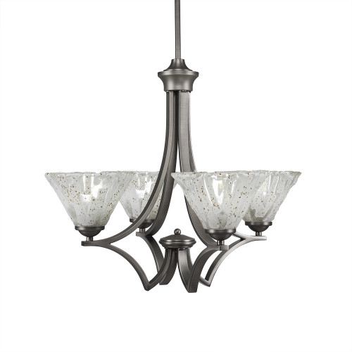 Toltec Lighting - 564-GP-7195 - Four Light Chandelier - Zilo - Graphite